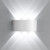 Smithink 6W Indoor Wall Light Up Down Outdoor Modern Wall Sconce, Matte White Waterproof LED Exterior Wall Lamp, Wall Mounted Wall Lamps for Living Room Pathway Entryway Hallway