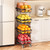 Fruit Basket, Stackable Kitchen Fruit Bowl Wire Vegetable Basket for Onions and Potatoes, 4 Tier Rolling Storage Cart with Wheels (Black)