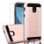 Galaxy J3 2018 Case/Galaxy J3 Eclipse 2/J3 Express Prime/J3 Prime 2/Amp Prime 3/ J3 Orbit/J3 Achieve Case with HD Screen Protector,Ayoo Brushed Texture Design for Samsung J3 Emerge 2018-ZS Rose Gold