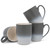 Elanze Designs Grey White Two Toned Ombre Matte 12 ounce Ceramic Stoneware Coffee Cup Mugs Set of 4