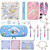 Kawaii Cartoon School Supplies Set Kawaii Cute School Office Supplies Set Includes Pencil Case,Pens,Sticky Note,Pins,Ruler,Stickers,Lanyard with ID Card Holder,Keychain, Bracelet for Girls Gifts
