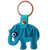 Elephant Evil Eye Keychain Keyring syntheticleather decorative Turkish - Greek - Jewish - Christian Handmade ornament (Blue)