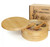 JYHFY Salt Pepper Cellar With Swivel Lid, Bamboo Salt Box with 2 Built-in Spoons 2 Compartments Salt Pepper Bowls for Kosher, Himalayan and Sea Salts
