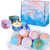 Bath Bomb Gift Set, 6 Bubble Bath Bombs with 3 Scented Candles for Women Moisturize Dry Skin, Gift Set idea for Kids, Men/Women, Wife/Girlfriend, Birthday, Valentine, Mothers Day, Christmas