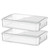 Comforhous 2 Pack Document Storage Clear Plastic Storage Boxes with Lids Stackable Storage Bins Paper Storage Box Containers for Organizing A4 File Paper, Document, Photo, Scrapbook White