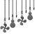 Ceiling Fan Pull Chain Set, 4 Pieces Bulb and Fan Pattern Pull Chain Extension Fan Pull Chain Pendant 12 Inch Ceiling Fan Chain Extender with Ball Fan Chains Connector (GUN METAL)