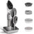Dish Cleaning Brush, Soap Dispensing Dish Brush Set with 4 Replacement Heads and Storage Holder, Kitchen Scrub Brush for Dish Pot Pan Sink Cleaning (Grey)