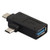 Alait USB C Male Micro USB Male to USB-A 3.0 Female adapter OTG for Android Google Nexus Samsung Galaxy Note Macbook(90 degree change direction)