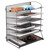 GDINDINFAN 6 Tier Desktop File Organizer Mesh Desk Document Letter Tray for Office Home School