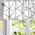 DriftAway Raymond Geometric Triangle Trellis Pattern Lined Thermal Insulated Energy Saving Window Curtain Valance for Living Room 2 Layers 52 Inch by 14 Inch Plus 2 Inch Header Gray and White