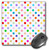 3dRose LLC 8 x 8 x 0.25 Inches Mouse Pad, Rainbow Multicolored Polka Dots on White (mp_56681_1)