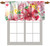 Fanjanmey Window Curtain Kitchen Valance, Floral Pattern,for Living Room Background Rod Pocket Curtain Valance,42 x 18 inch,Pastel Pink Green White Fanjanmey Window Curtain Kitchen Valance, Floral Pattern,for Living Room Background Rod Pocket Curtain Valance,42 x 18 inch,Pastel Pink Green White