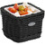 Saleen Rectangular Wicker Basket with Porcelain Insert, 9,5 x 9,5 x 7,5 cm, Black
