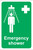 INDIGOS UG - Sticker - Safety - Warning - 5-Set -Emergency Shower Safety Sign - Self Adhesive Sticker 300mm x 200mm - Decal for Office/Company / School/Hotel