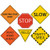 Construction Party 6" Sign Cutouts, Construction Party Decorations, Traffic Signs