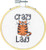 Dimensions Mini Counted Cross Stitch Kit for Beginners, 'Crazy Cat Lady', 14 Count White Aida Cloth, 4"