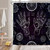 Halloween Ouija Shower Curtain Witchy Gothic Spooky Ouija Occult Hands Palmistry Boho Zodiac Horror Skull All Saints Day Fabric Bathroom Decor Curtain with Hooks