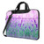 Purple Flower Printed Laptop Bag Case 13 inch Message Briefcase Adjustable Shoulder Strap Computer Bag for Travel Work Office