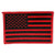 USA American Flag Embroidered Iron On Patch One Size - Black Red