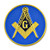 Square & Compass Round Masonic Blue & Gold Auto Emblem - 3" Diameter