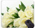 Natural Rubber Mouse Pad Printed with White Rose Flower -Stitched Edges