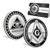 Freemason Compass Symbol Masonic Challenge Coin-Military Mason Silver Plated Gift