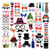 89 PCS Photo Booth Props DIY Kit Wedding Photography Photo Booth Parties Decorations Novelty Dress Up Accessories Reusable