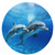 Round Rugs Dolphins in The Ocean Area Rug 24 in Flannel Bath Rug Soft Bathroom Mat Non-Slip Carpet for Living Room Decor