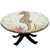 Ocean Fitted Polyester Tablecloths Round, Vintage Seahorse Elastic Edge Decorative Tablecloths, Waterproof Oil & Dust Proof Table Cover, For Family Holiday Party Table Cloth, Fit for 28" Round Table