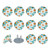 Outlet Plug Covers 24 Pack, Daisy Flower Pattern Plug Protector, 2-Prong Round Plastic Plugs for Electrical Power Outlets, Electrical Insulation