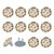 Outlet Plug Covers 24 Pack, Daisy Flower Pattern Plug Protector, 2-Prong Round Plastic Plugs for Electrical Power Outlets, Electrical Insulation