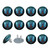 Outlet Plug Covers 24 Pack, Blue Butterfly Plug Protector, 2-Prong Round Plastic Plugs for Electrical Power Outlets, Electrical Insulation