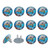 Outlet Plug Covers 24 Pack, Underwater Sea Turtle Plug Protector, 2-Prong Round Plastic Plugs for Electrical Power Outlets, Electrical Insulation