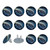 Outlet Plug Covers 24 Pack, Dolphin in Galaxy Starry Plug Protector, 2-Prong Round Plastic Plugs for Electrical Power Outlets, Electrical Insulation