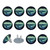 Outlet Plug Covers 24 Pack, Dolphin in Galaxy Starry Plug Protector, 2-Prong Round Plastic Plugs for Electrical Power Outlets, Electrical Insulation