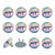 Outlet Plug Covers 24 Pack, Flying Rainbow Dolphin Plug Protector, 2-Prong Round Plastic Plugs for Electrical Power Outlets, Electrical Insulation