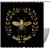 VAPOKF Shower Curtain for Bathroom Decor, Golden Flying Bee Waterproof Polyester Fabric Bath Curtain Set with 12 Hooks - 72x72 Inches