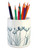 Ambesonne Flower Pencil Pen Holder, X-ray Image of Tulips Solarized Effect Nature Inspired, Ceramic Pencil Pen Holder for Desk Office Accessory, 3.6" X 3.2", Petrol Blue