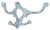 Abbott Collection Cast Iron Double Arm Wall Hook, Light Blue
