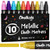 10mm Metallic Chalk Markers (10 Pack) Liquid Chalk Pens - For Blackboards, Chalkboard, Bistro Menu, Window - Wet Wipe Erasable Car Window Markers - 10mm 3-in-1 Wide Nib