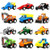 Yeonha Toys Pull Back Vehicles, 12 Pack Mini Assorted Construction Vehicles & Race Car Toy, Vehicles Truck Mini Car Toy for Kids Toddlers Boys Child, Pull Back & Go Car Toy Play Set