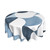 Round Tablecloth Abstract-Nordic-Blue-Geometric 60 Inch Polyester Table Cloth Table Cover for Dining Table,Parties,Camping