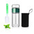 Snminetal Double Wall Glass Tea Bottle Cups-With Tea Infuser-BPA-Proof Glass Tea Tumbler Water Separation Tea Filter Cup, apply to Mountaineering,Go To School,Reusable Portable Glass (L-Green)