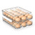 Semphis Egg Holder for Refrigerator,Large Capacity Egg Container for Refrigerator,Automatically Rolling Egg Storage Container for Refrigerator,Clear Plastic Egg Bin & Egg Tray-2 Layer