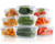 HOMBERKING Glass Food Storage Containers with Lids, [18 Piece] Glass Meal Prep Containers, Airtight Glass Lunch Bento Boxes, BPA-Free & Leak Proof (9 lids & 9 Containers) - Grey