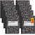 1InTheOffice Composition Notebook, 7.5" x 9.75", Wide Ruled, 100 Sheets, White/Black, 8 Pack