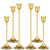 Brass Candlestick Holders, Gold Candlestick Holder, Candle Stick Holders kit Holders for Taper - Classic Taper Candle Decorative Holders Long Stem Holder for Wedding, Christmas, Party Decor (6 Sets)