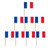 Happyyami Cupcake Toppers 100PCS Mini National Flag France Flag Toppers France Toothpick Flag Wood Toothpicks Cocktail Fruit Pick for World Country Sports Party Decoration Cupcake Ornament