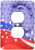 3dRose LSP_62901_6"Red, White and Blue Stars and Stripes with a Patriotic Eagle Head 2 Plug Outlet Cover, Multicolor