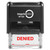 Supply360 AS-IMP1106R - Denied Stamp with by: & Date:, Red Ink, Heavy Duty Commerical Self-Inking Rubber Stamp, 9/16" x 1-1/2" Impression
